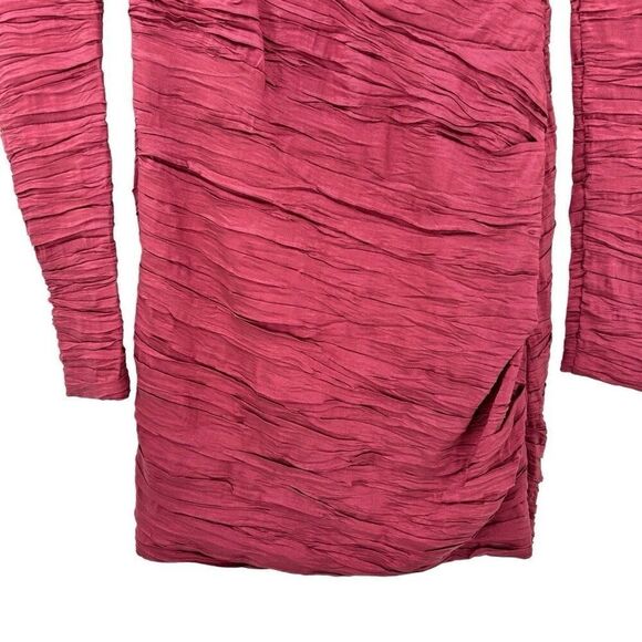 Free People Look of Love Sangria Ruched Bodycon Dress Burgundy Size 4 NWT - Picture 7 of 14